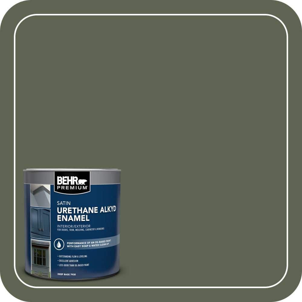 BEHR PREMIUM 1 qt. #N390-7 Cypress Vine Satin Enamel Urethane Alkyd Interior/Exterior Paint