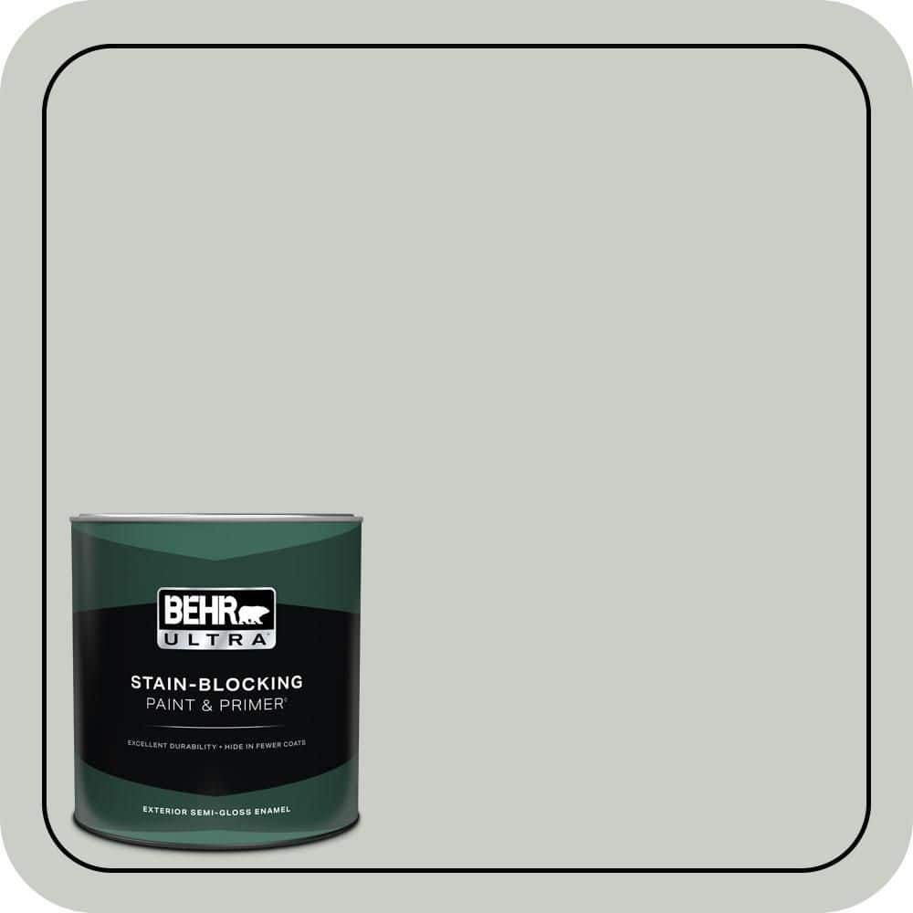 BEHR ULTRA 1 qt. #PWL-89 Silver Setting Semi-Gloss Enamel Exterior Paint & Primer