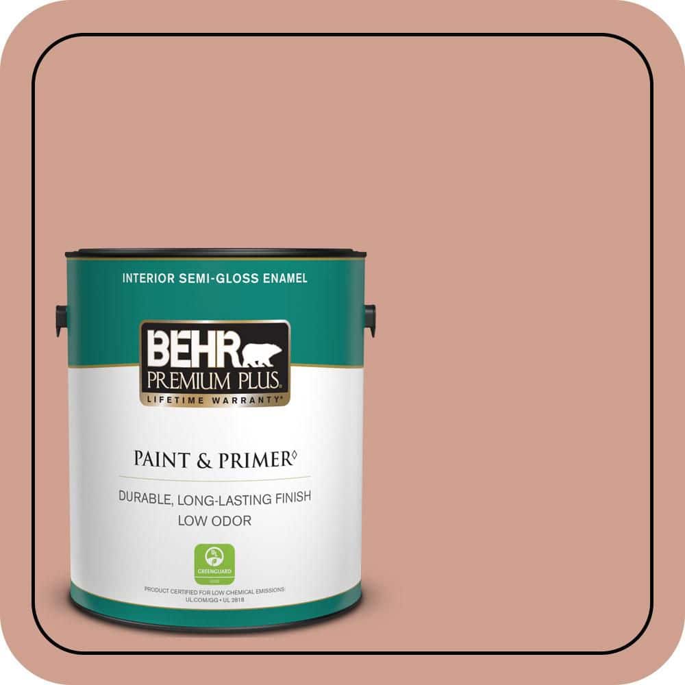 BEHR PREMIUM PLUS 1 gal. #S180-4 Shiny Kettle Semi-Gloss Enamel Low Odor Interior Paint & Primer