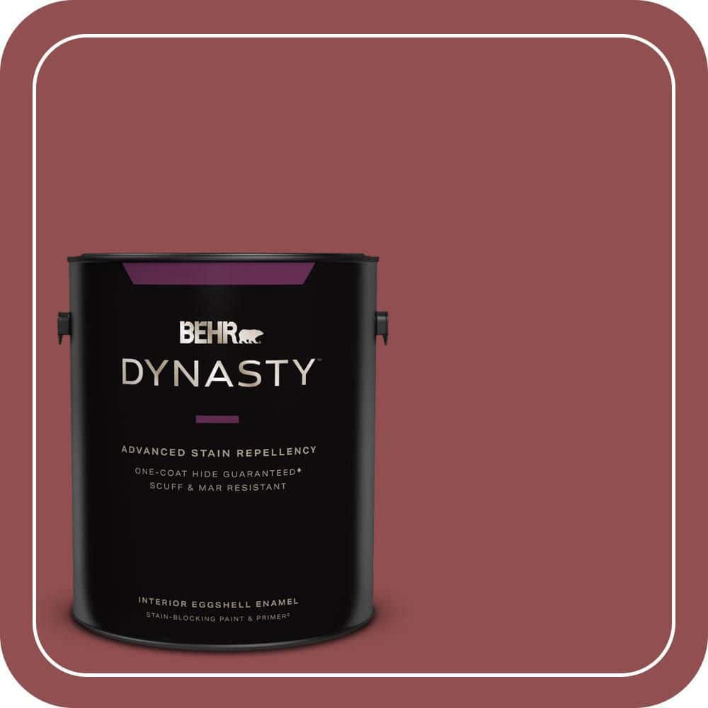 BEHR DYNASTY 1 gal. #PPU1-08 Pompeian Red Eggshell Enamel Interior Stain-Blocking Paint & Primer