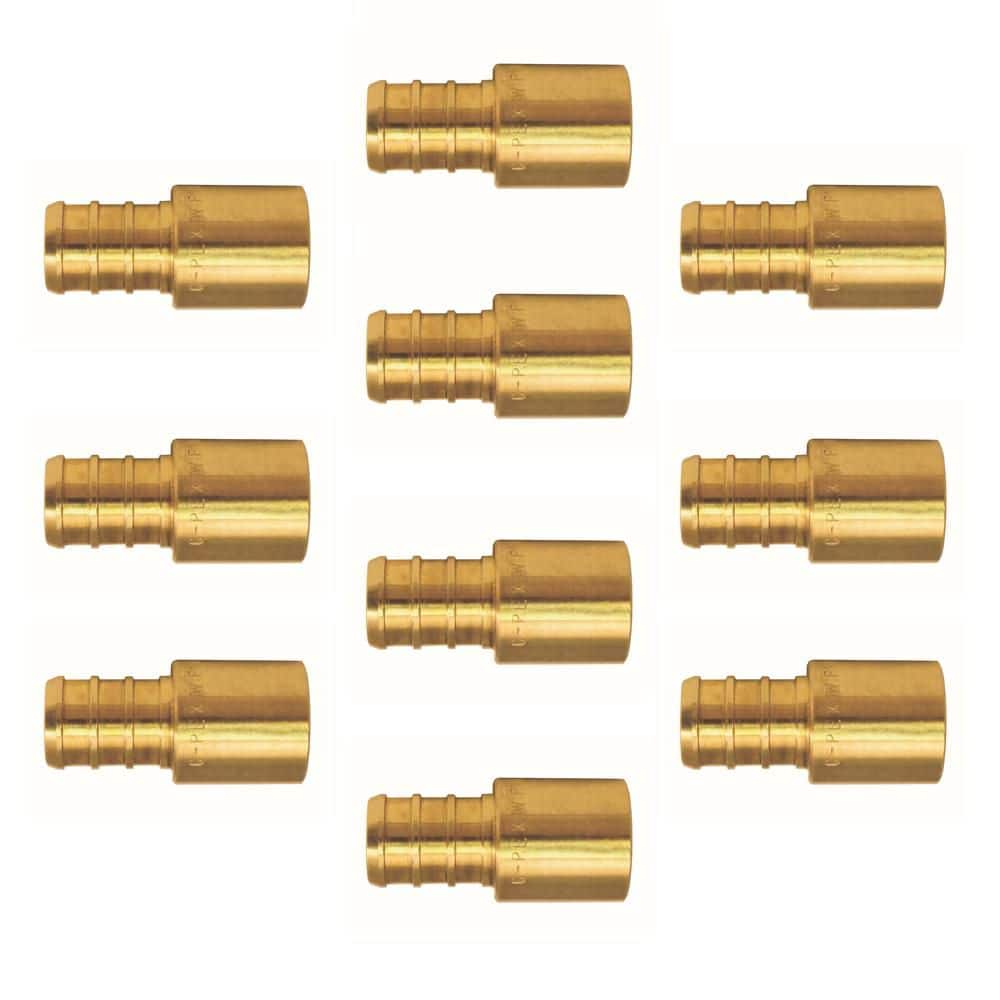 Apollo 1/2 in. Brass PEX-B Barb x Male Copper Sweat Adapter (10-Pack)