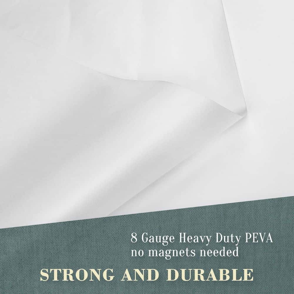 Anqtovp 71 in. W x 74 in. L 8 Gauge Heavy Duty PEVA Shower Curtain in Frosted Waterproof Plastic PVC Free Bathroom All (2)