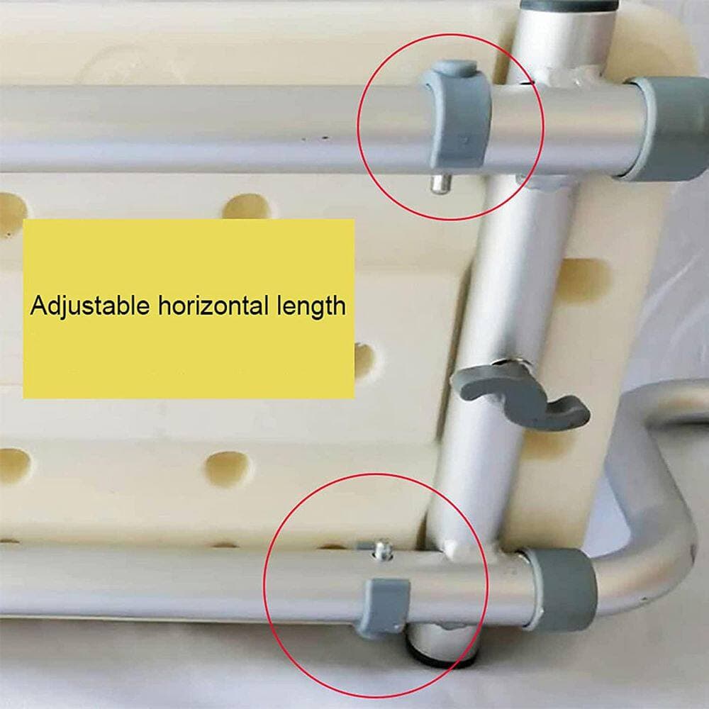 Wudkey Adjustable Length Bath Bench in White, Shower Stool Bathroom Seat for Bathtubs, Plastic Bathtub Seat for Elderly (3)