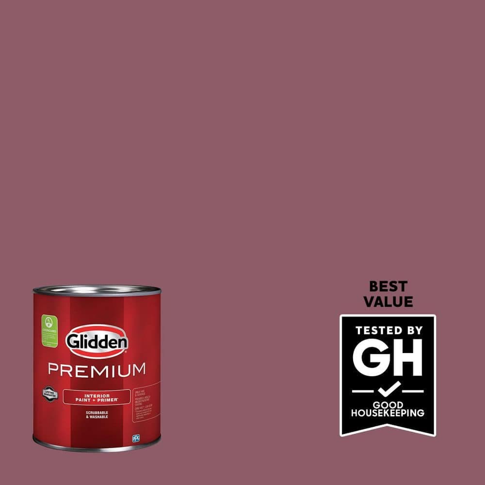 Glidden Premium 1 qt. PPG1049-6 Cabernet Satin Interior Latex Paint