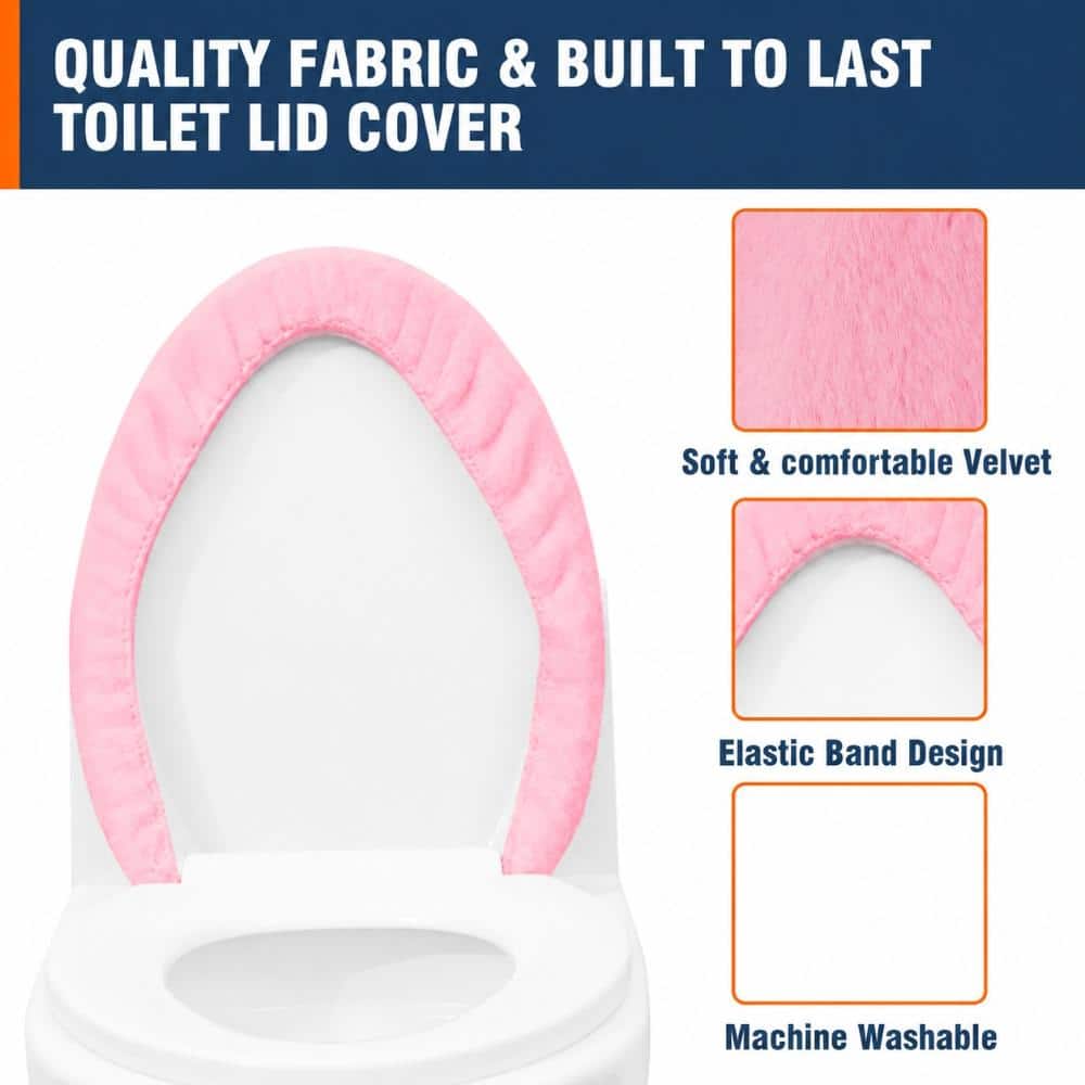 Unbranded Soft Plush Toilet Lid Cover for Bathroom with Elastic Edge, Fits Most Toilet Seats, Machine Washable, Easy (3)