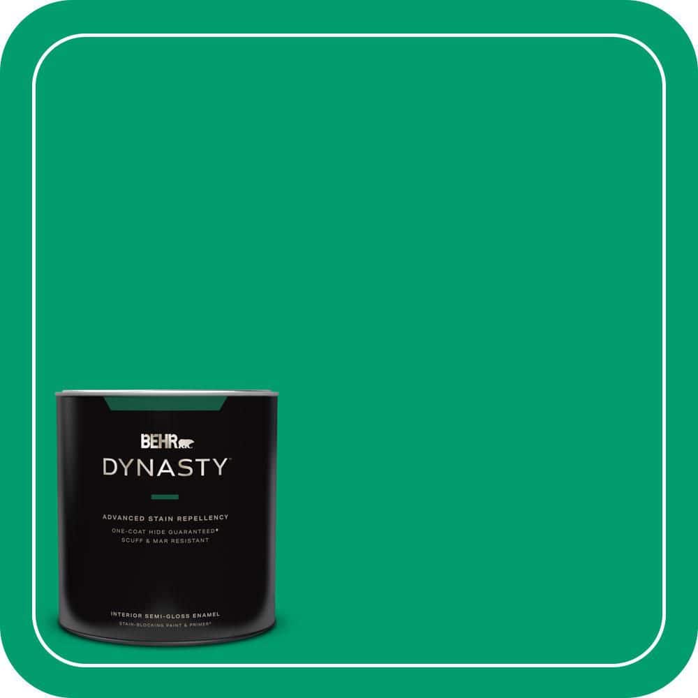 BEHR DYNASTY 1 qt. #S-G-460 Mint Sprig Semi-Gloss Enamel Interior Stain-Blocking Paint and Primer