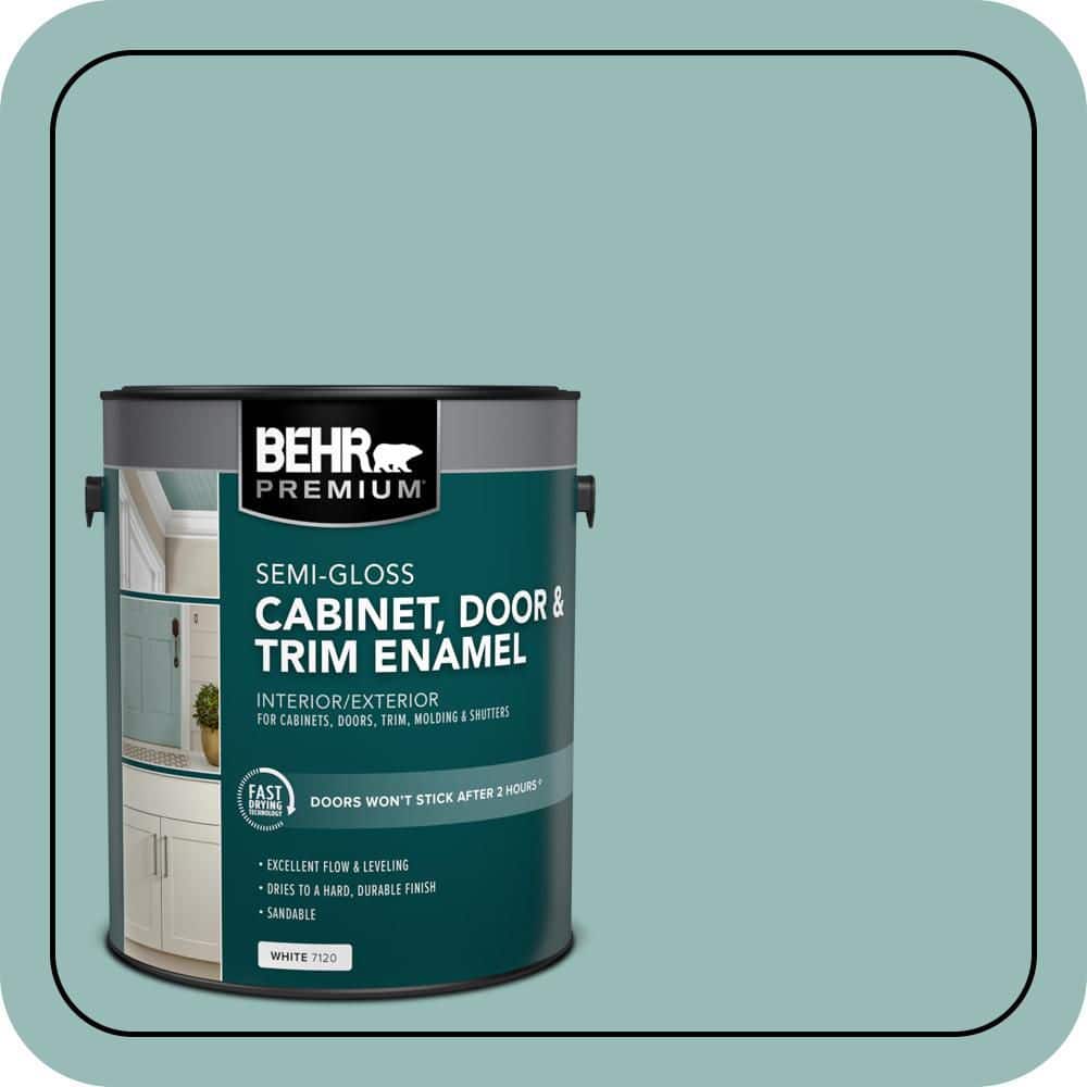 BEHR PREMIUM 1 gal. #PPU12-06 Lap Pool Blue Semi-Gloss Enamel Interior/Exterior Cabinet, Door & Trim Paint