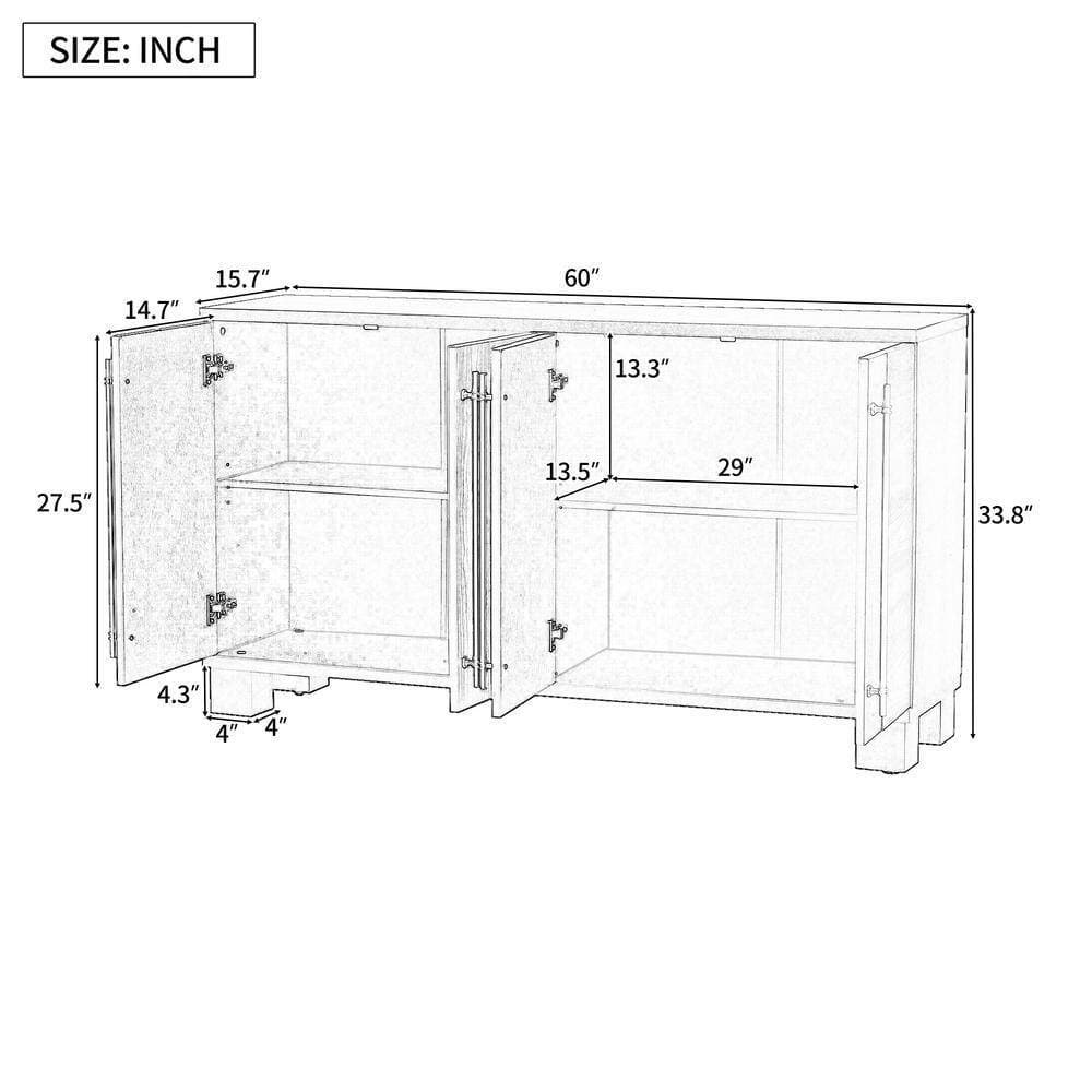 COWLOWN 60 in. W x 15.7 in. D x 33.8 in. H Bathroom Navy Blue Linen Cabinet (2)