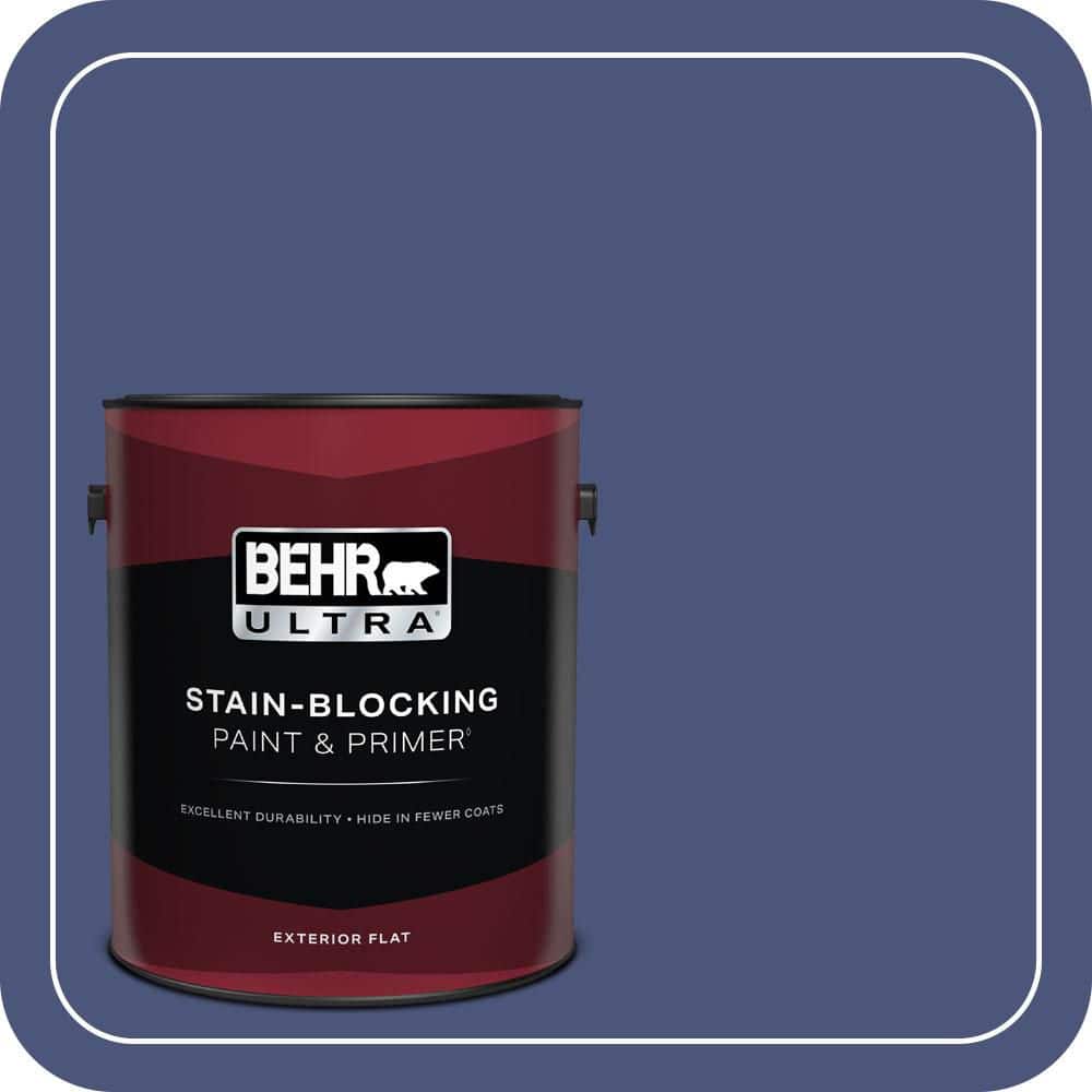 BEHR ULTRA 1 gal. #620D-7 Deep Indigo Flat Exterior Paint & Primer