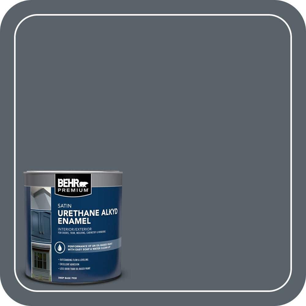 BEHR PREMIUM 1 qt. #N490-6 Calligraphy Satin Enamel Urethane Alkyd Interior/Exterior Paint