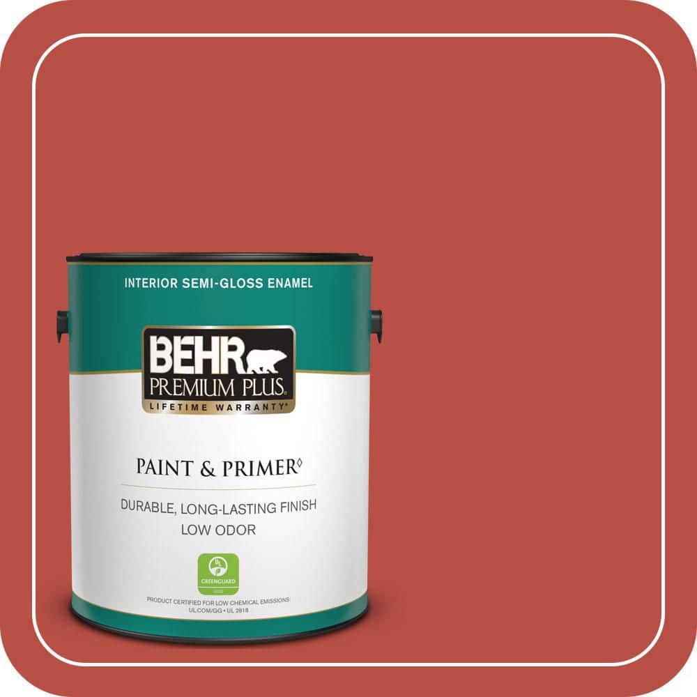 BEHR PREMIUM PLUS 1 gal. #T14-20 Amaryllis Semi-Gloss Enamel Low Odor Interior Paint & Primer