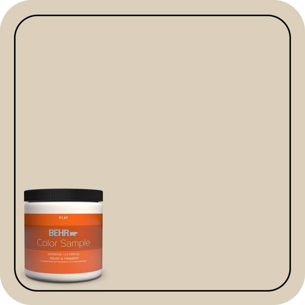 BEHR PREMIUM PLUS 8 oz. #MQ3-15 Bell Tower Flat Interior/Exterior Paint & Primer Color Sample