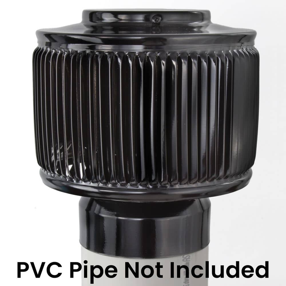 Active Ventilation 4 in. Dia Aura PVC Vent Cap Exhaust with Adapter for Schedule 40 or Schedule 80 PVC Pipe in Black