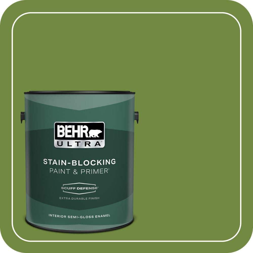 BEHR ULTRA 1 gal. #MQ4-44 Green Dynasty Extra Durable Semi-Gloss Enamel Interior Paint & Primer (1)