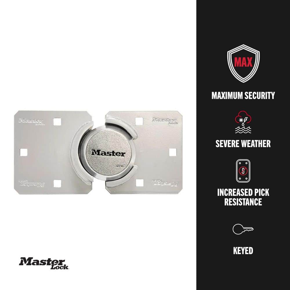 Master Lock Heavy Duty Padlock with Key, Hidden Shackle (Hasp Included) (3)