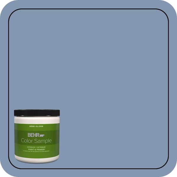 BEHR PREMIUM PLUS 8 oz. #S530-4 Jet Set Semi-Gloss Interior/Exterior Paint & Primer Color Sample (2)