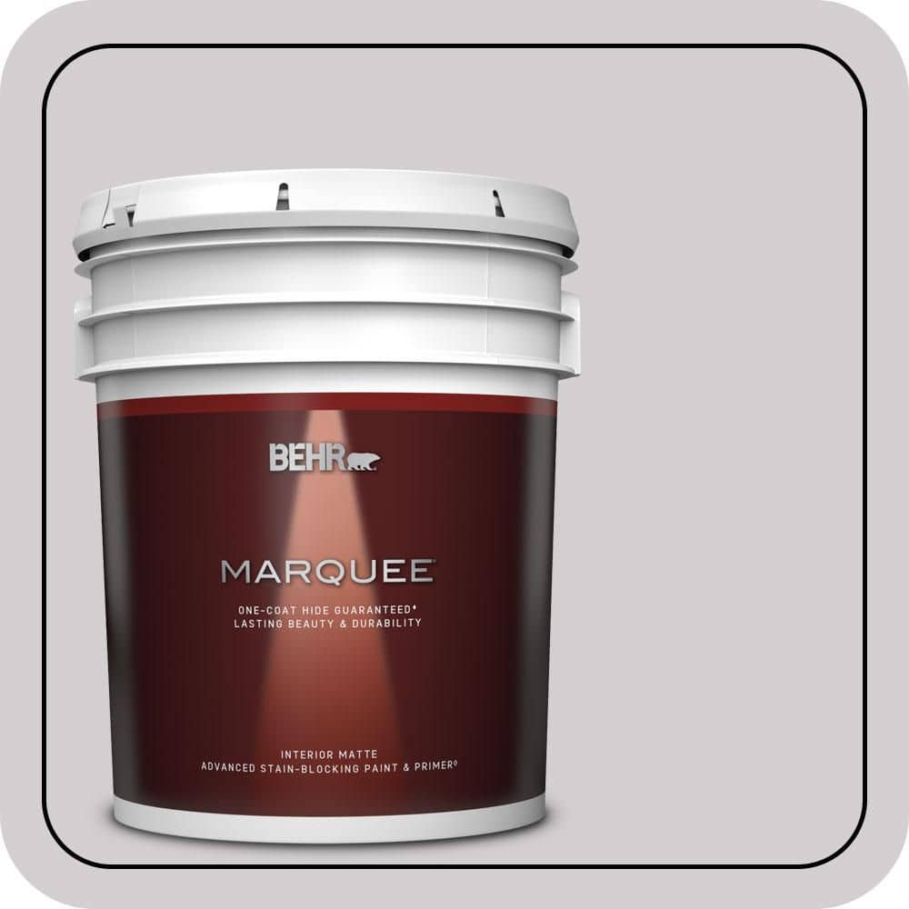 BEHR MARQUEE 5 gal. #N570-1 Opera Matte Interior Paint & Primer