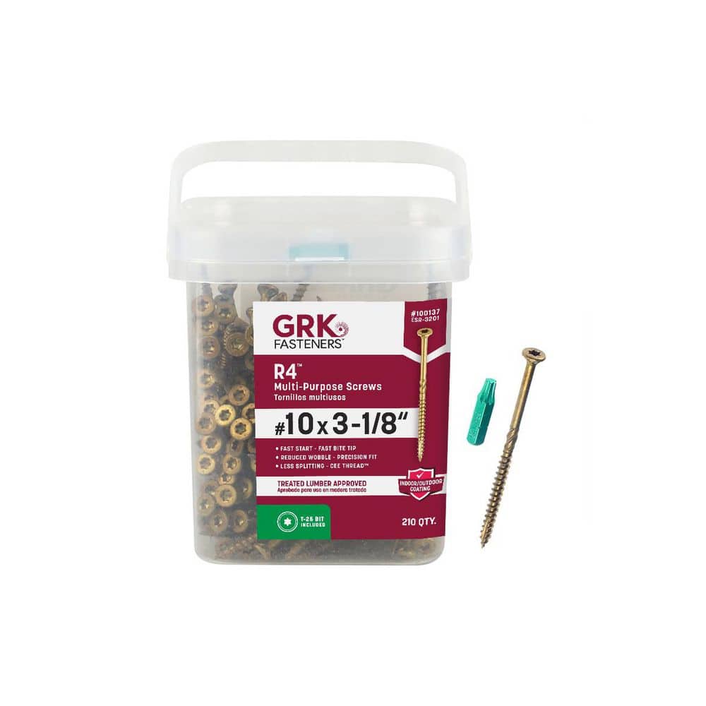 GRK Fasteners #10 x 3-1/8 in. Star Drive Torx Bugle Head R4 Multi-Purpose Wood Screw (210-Pack)