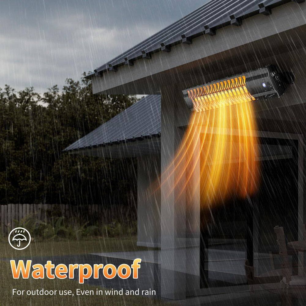 DYRCJ 1500W Electric Bladeless Infrared Wall-Mounted Heater Outdoor Indoor Patio with Rapid Heating Waterproof Cover (2)