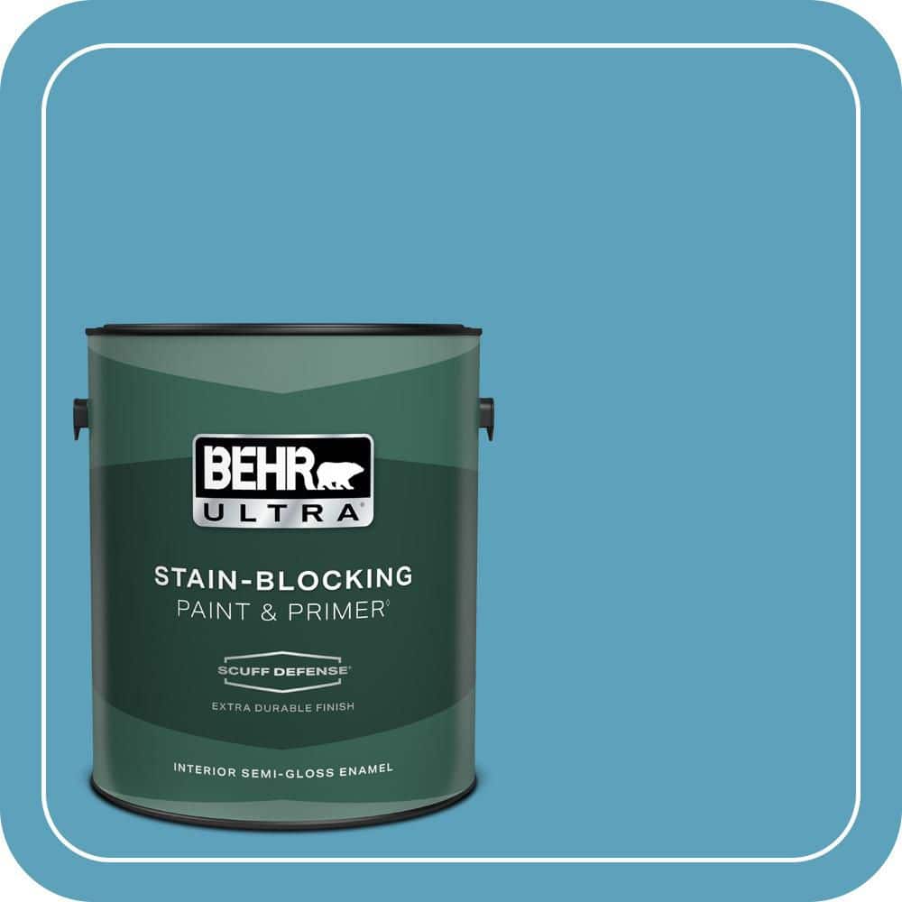 BEHR ULTRA 1 gal. #540D-5 Tropical Splash Extra Durable Semi-Gloss Enamel Interior Paint & Primer