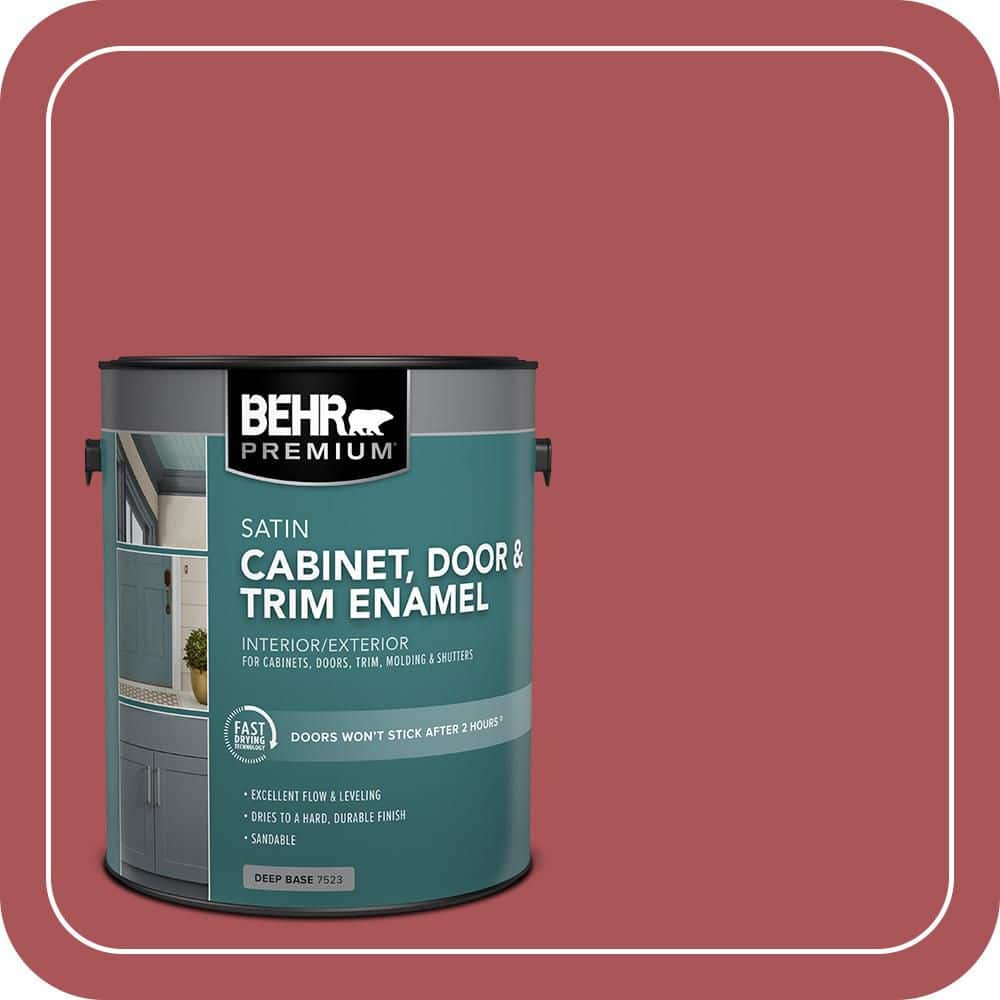 BEHR PREMIUM 1 gal. #M150-6 Lingonberry Punch Satin Enamel Interior/Exterior Cabinet, Door & Trim Paint (1)