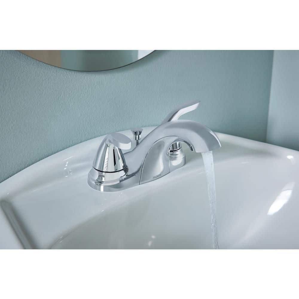 MOEN Adler 4 in. Centerset 2-Handle Low-Arc Bathroom Faucet in Chrome (3)