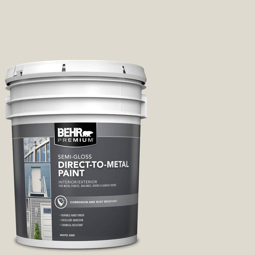 BEHR PREMIUM 5 gal. #GR-W11 Silver Ash Semi-Gloss Direct to Metal Interior/Exterior Paint (1)