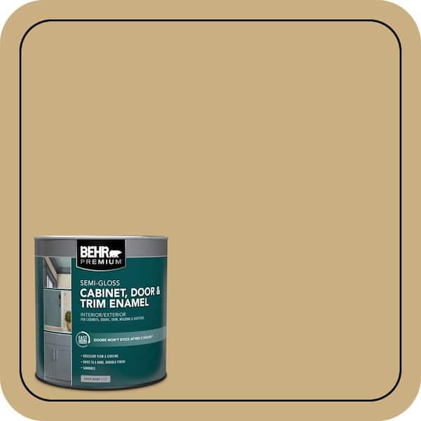 BEHR PREMIUM 1 qt. #S310-4 Perennial Gold Semi-Gloss Enamel Interior/Exterior Cabinet, Door & Trim Paint (2)