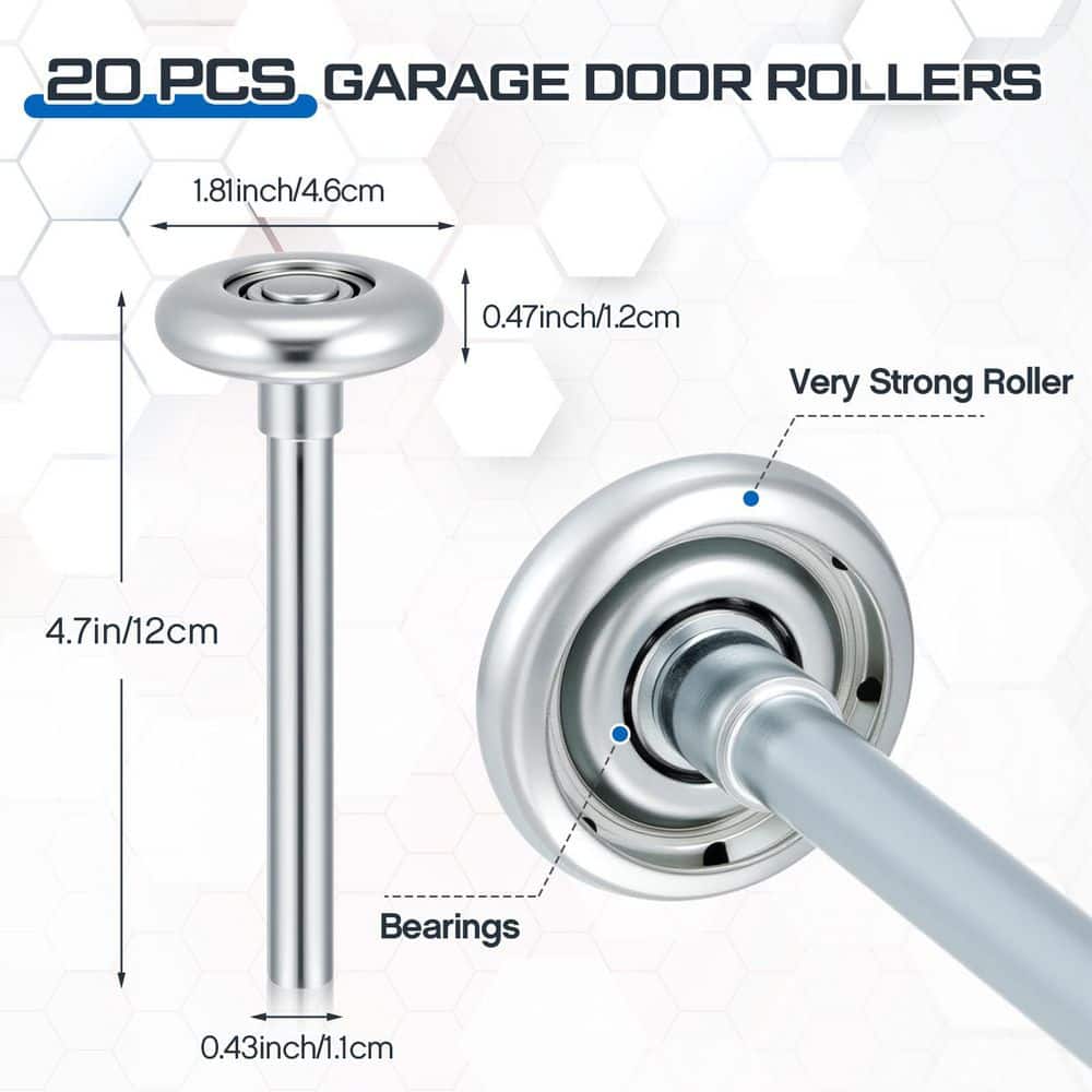 Unbranded 1.8 in. Flat Steel Garage Door Roller with 10 Ball Bearings for 2 in. Track Heavy Duty Replacement 20-Pack (2)
