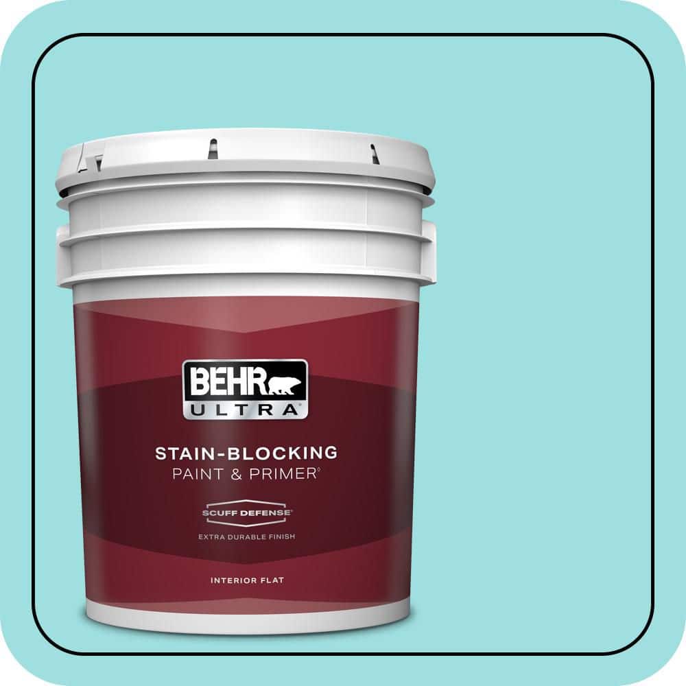 BEHR ULTRA 5 gal. #P460-2 Tropical Waterfall Extra Durable Flat Interior Paint & Primer