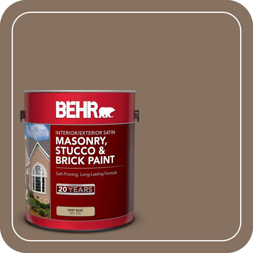 BEHR 1 gal. #N230-6 Whiskey Barrel Satin Interior/Exterior Masonry, Stucco and Brick Paint