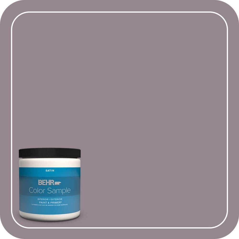 BEHR PREMIUM PLUS 8 oz. #MQ1-32 Cinema Screen Satin Enamel Interior/Exterior Paint & Primer Color Sample