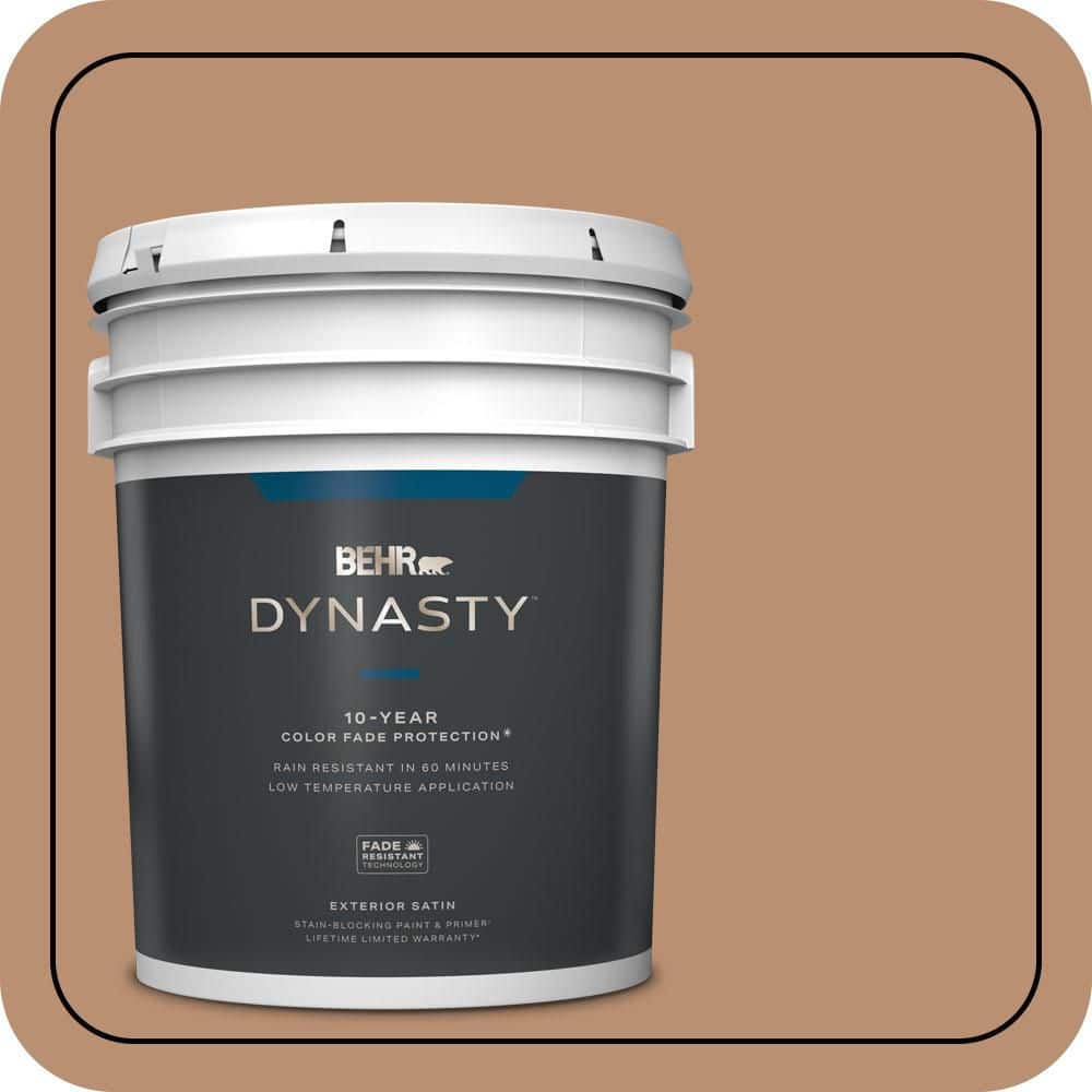 BEHR DYNASTY 5 gal. #S230-5 Sugar Maple Satin Enamel Exterior Stain-Blocking Paint & Primer