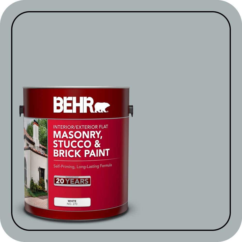BEHR 1 gal. #MS-67 Quay Blue Flat Interior/Exterior Masonry, Stucco and Brick Paint (1)
