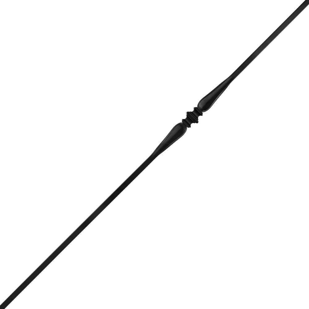 NUVO IRON 44 in. H x 1/2 in. W Black Steel Long Hollow Interior Stair Railing Square Baluster Single Collar and Spoon (12-Pack) (3)