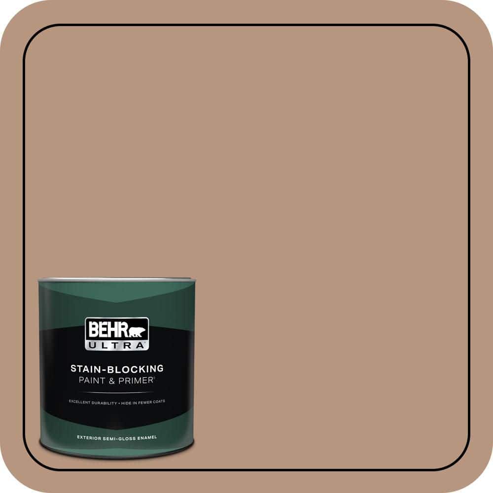 BEHR ULTRA 1 qt. #S220-4 Potters Clay Semi-Gloss Enamel Exterior Paint & Primer