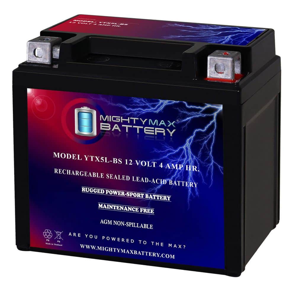 MIGHTY MAX BATTERY YTX5L-BS Replacement for POLARIS Predator, Sportsman, Outlaw 90CC 03-'09 (1)