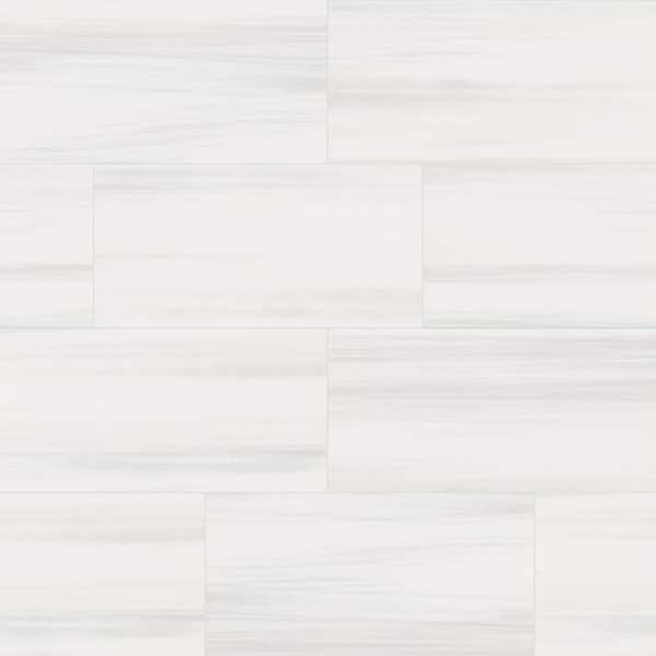 MSI Bianco Dolomite 12 in. x 24 in. Polished Porcelain Marble Look Floor and Wall Tile (2 sq. ft. /Each)