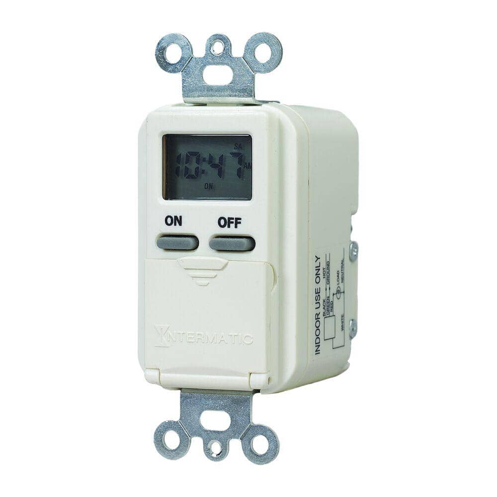 Intermatic EI500 Series 15 Amp 7-Day Programmable Indoor Digital Timer in Light Almond (3)