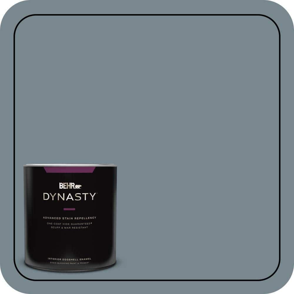 BEHR DYNASTY 1 qt. #N470-5 Norwegian Blue One-Coat Hide Eggshell Enamel Interior Stain-Blocking Paint and Primer