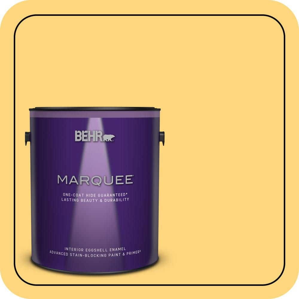 BEHR MARQUEE 1 gal. #T17-20 Lemon Burst Eggshell Enamel Interior Paint & Primer