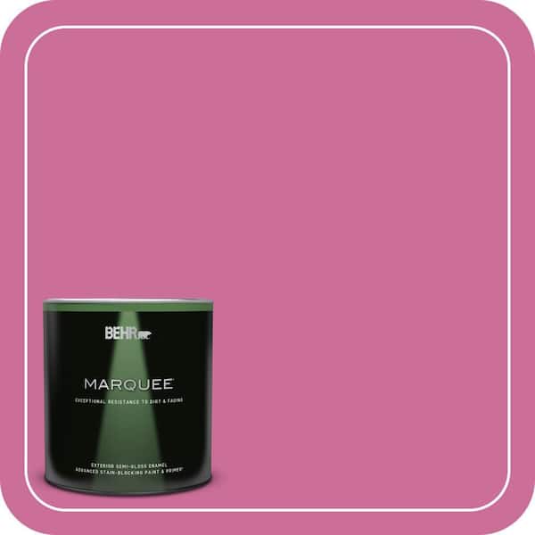 BEHR PREMIUM PLUS 1 gal. #100B-6 Fuchsia Kiss Semi-Gloss Enamel Low Odor Interior Paint & Primer (4)