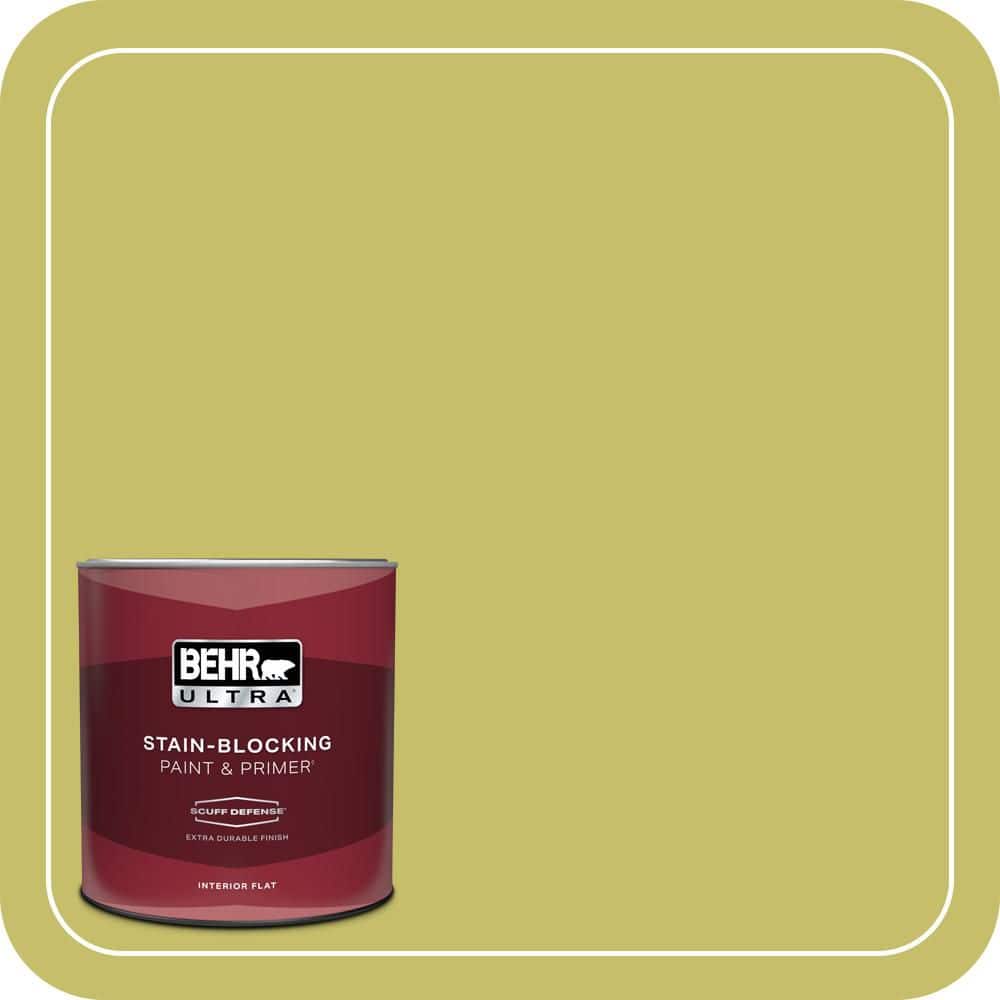 BEHR ULTRA 1 qt. #P350-5 Go Go Lime Extra Durable Flat Interior Paint & Primer (1)