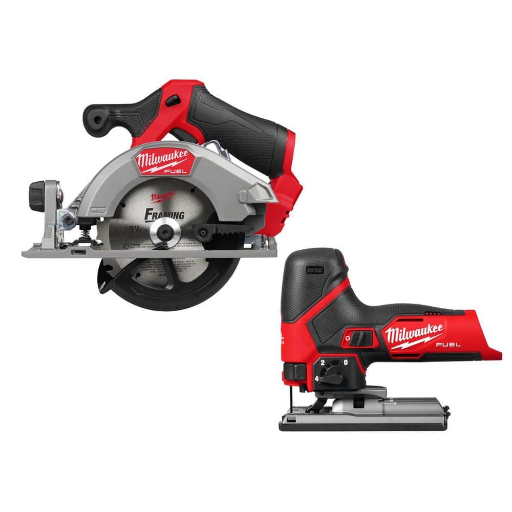 Milwaukee M12 FUEL 12V Lithium-Ion Brushless 5-3/8 in. Cordless Circular Saw, & Jig Saw (1)