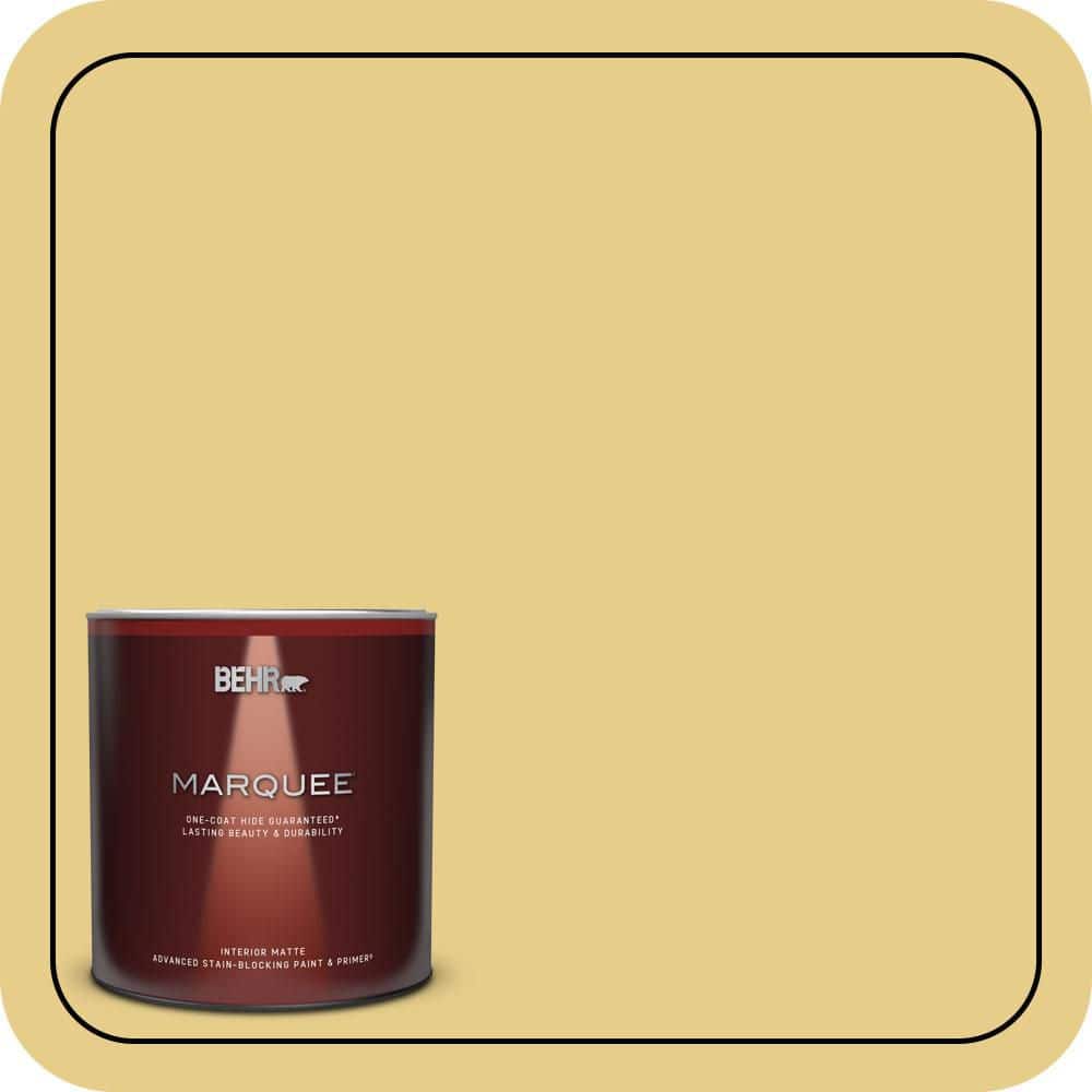 BEHR MARQUEE 1 qt. #T12-6 Lol Yellow Matte Interior Paint & Primer