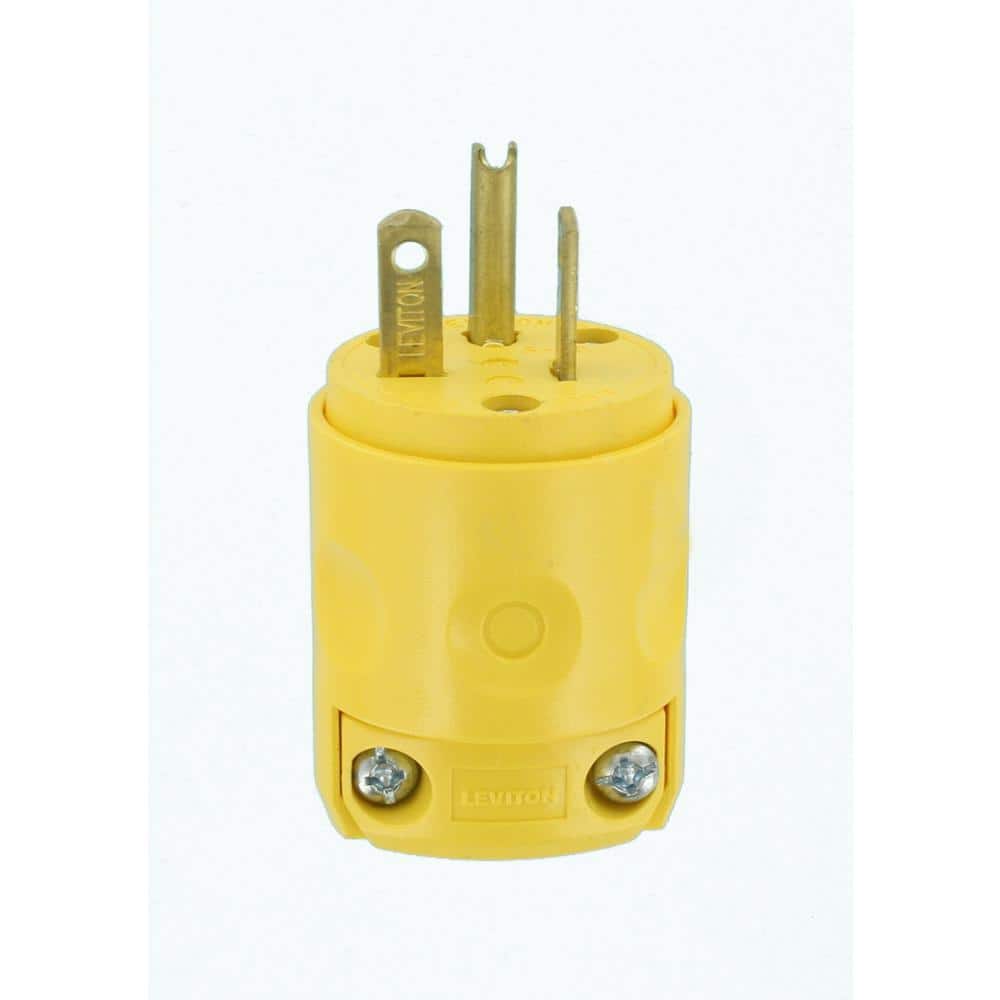 Leviton 20 Amp 125-Volt 3-Wire Plug, Yellow 520PV-Y (2)