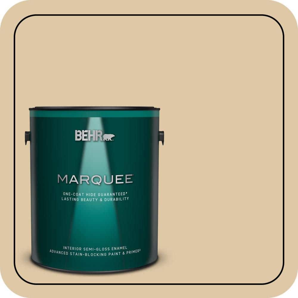 BEHR MARQUEE 1 gal. #PWL-82 Pita Bread Semi-Gloss Enamel Interior Paint & Primer
