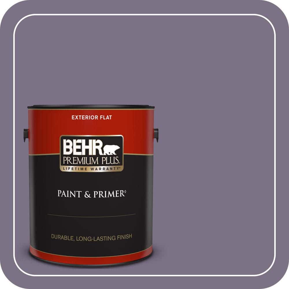 BEHR PREMIUM PLUS 1 gal. #660F-6 Peruvian Violet Flat Exterior Paint & Primer