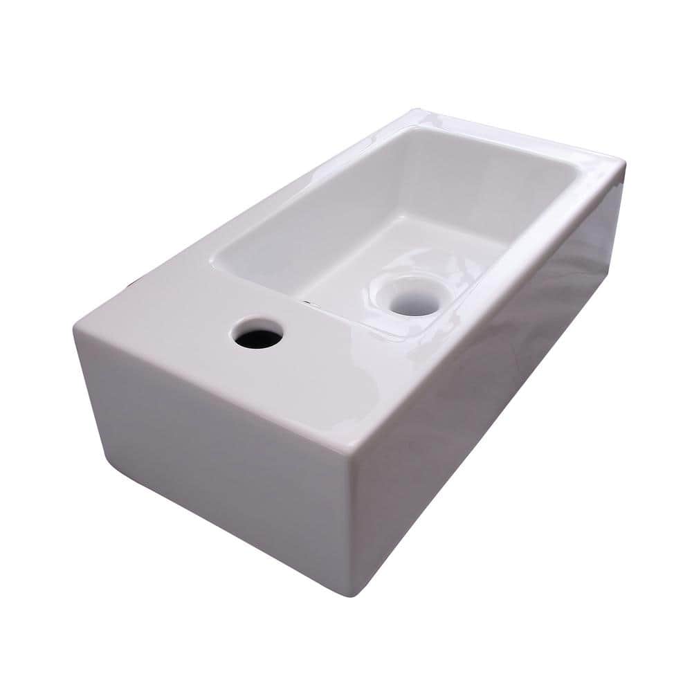 Barclay Products Arcadia Wall-Mount Sink in White with Faucet Hole on Left Side (3)