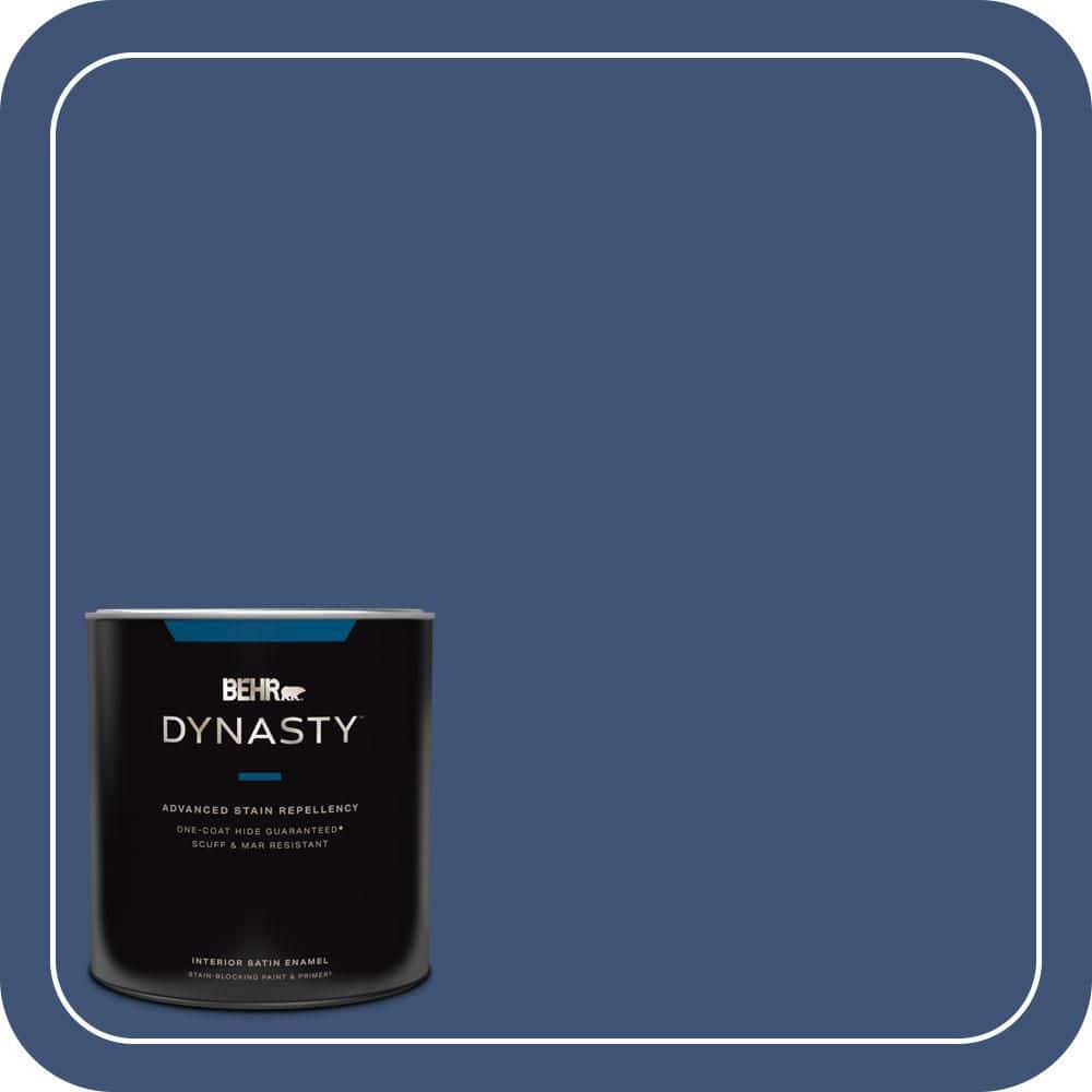 BEHR DYNASTY 1 qt. #600D-7 Daring Indigo Satin Enamel Interior Stain-Blocking Paint & Primer